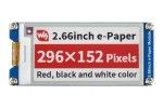 e-paper WAVESHARE 2.66inch E-Paper E-Ink Display Module (B), 296×152, Red / Black / White, SPI, Waveshare 18915