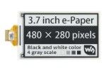 e-paper WAVESHARE 3.7inch e-Paper e-Ink Raw Display, 480×280, Black / White, 4 Grey Scales, SPI, Without PCB, Waveshare 18381