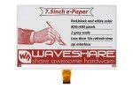 e-paper WAVESHARE 7.5inch E-Paper (B) E-Ink Raw Display, 800×480, Red / Black / White, SPI, Without PCB, Waveshare 13380